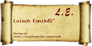 Loisch Euniké névjegykártya